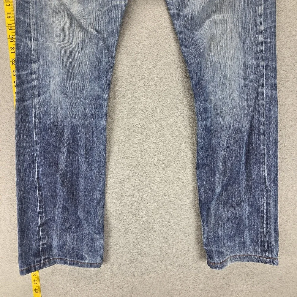 Vintage‎ Levis 504 Jeans Mens Blue Straight Engineered Altered Hem Fits 34x32